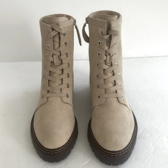 NORDSTROM Noomonie Weather Repellent Leather Suede Tan Lace-Up Boots Size 7 NEW - Picture 8 of 12